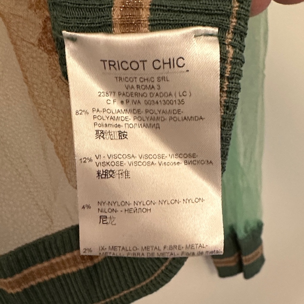 NWT Tricot Chic Taglia Modello Sheer Bomber Jacket Crochet - Picture 5 of 6